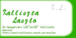 kalliszta laszlo business card